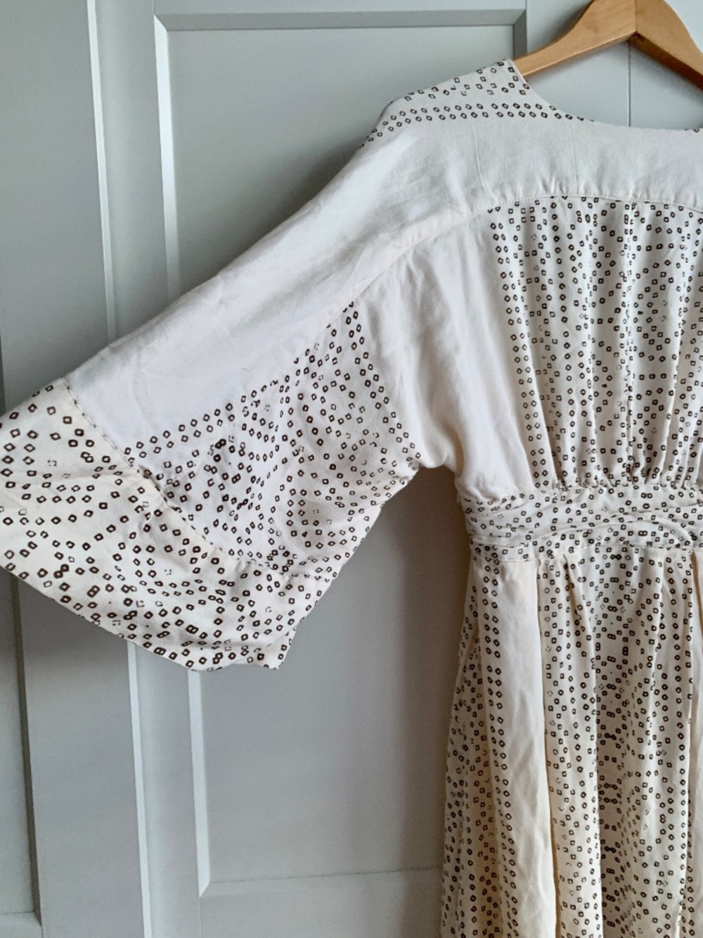 Free People Modern Kimono Pearl Combo Ivory Lace Up Tassel  Maxi Dress  Size 2 - Picture 7 of 15